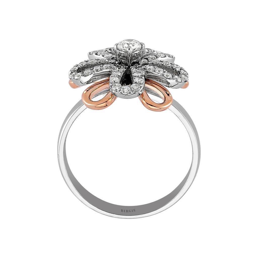 Bague Fleur Marguerite Bicolore Diamant