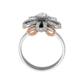 Bague Fleur Marguerite Bicolore Diamant