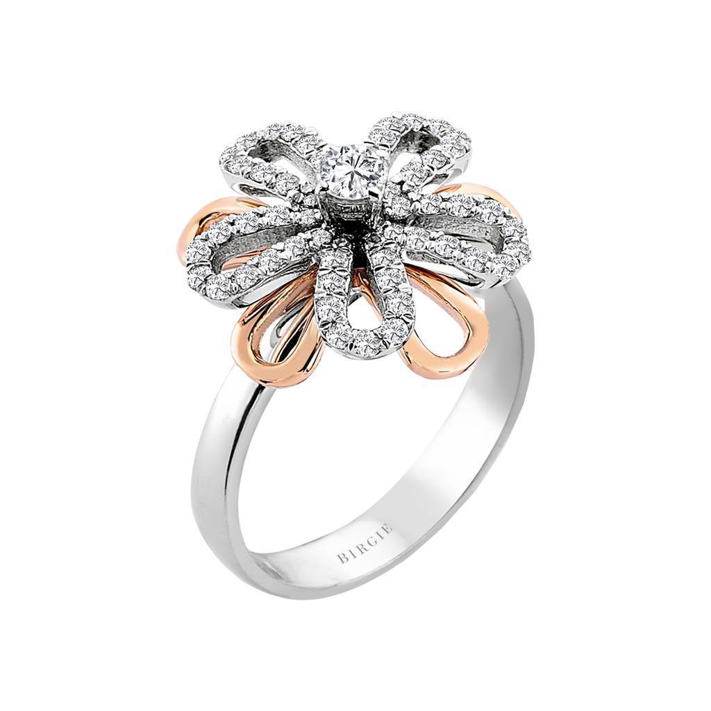 Bague Fleur Marguerite Bicolore Diamant
