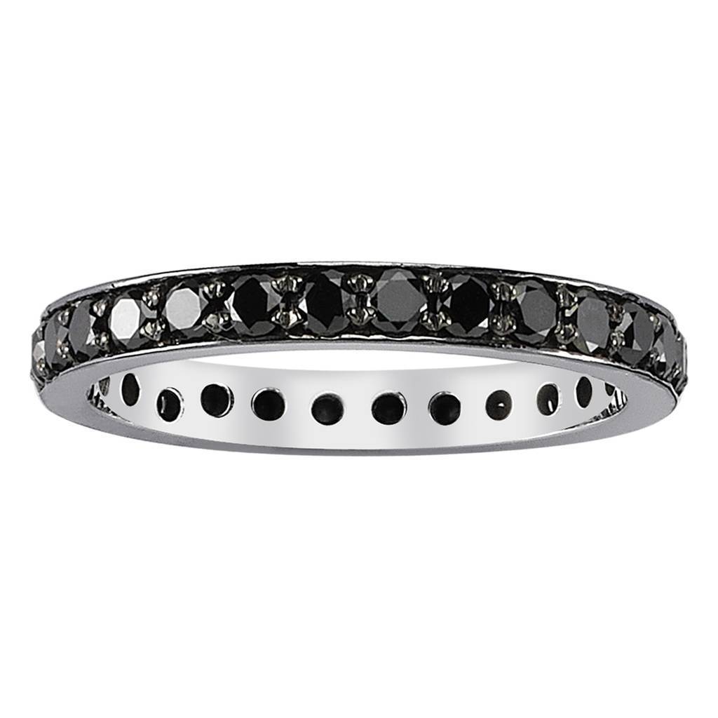 Bague de mariage éternité en diamant noir