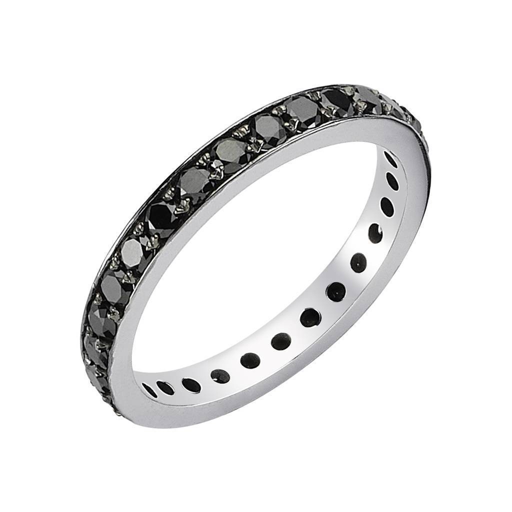 Bague de mariage éternité en diamant noir