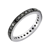 Bague de mariage éternité en diamant noir