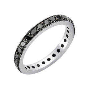 Bague de mariage éternité en diamant noir