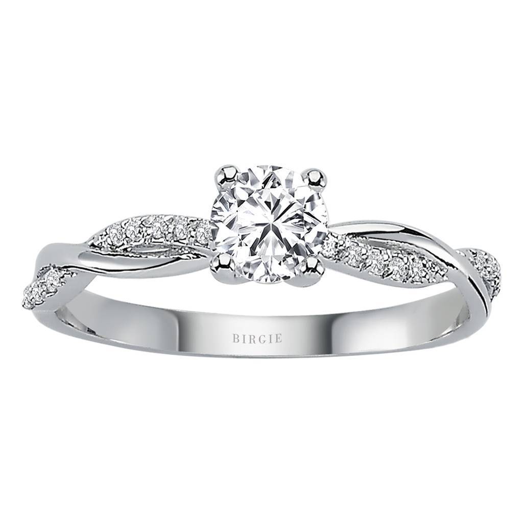 Bague solitaire halo de diamants de 0,48 carat au total