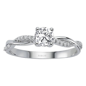 0.48 total carat diamond halo solitaire ring