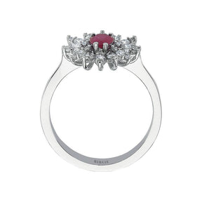 Diamond and teardrop ruby ​​ring