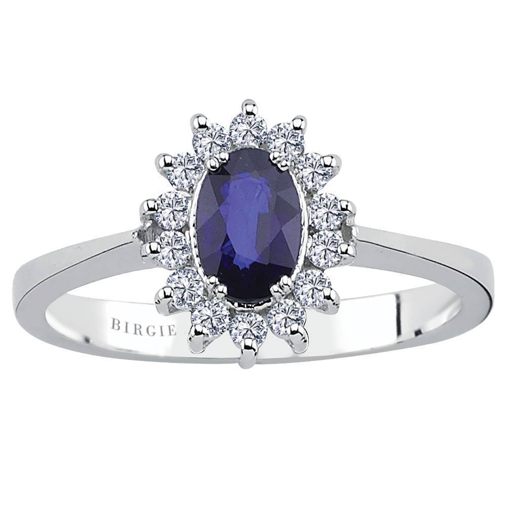 Diamond and Oval Sapphire Ring