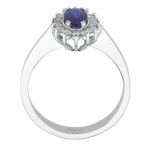Diamond and Oval Sapphire Ring