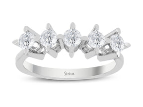 Alliance 5 pierres diamant 0,70 carat