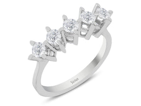 Alliance 5 pierres diamant 0,70 carat