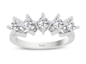 Alliance 5 pierres diamant 0,80 carat