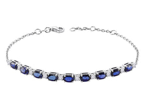 Diamond and Oval Sapphire Bracelet