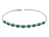 Diamond and Oval Emerald Bracelet