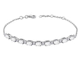 Bracelet diamant et topaze blanche ovale