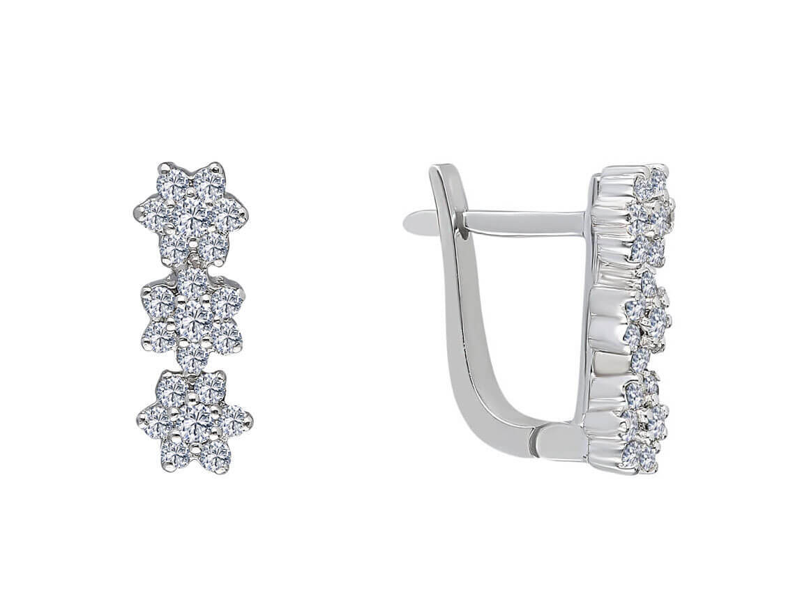Diamond Flower Earrings