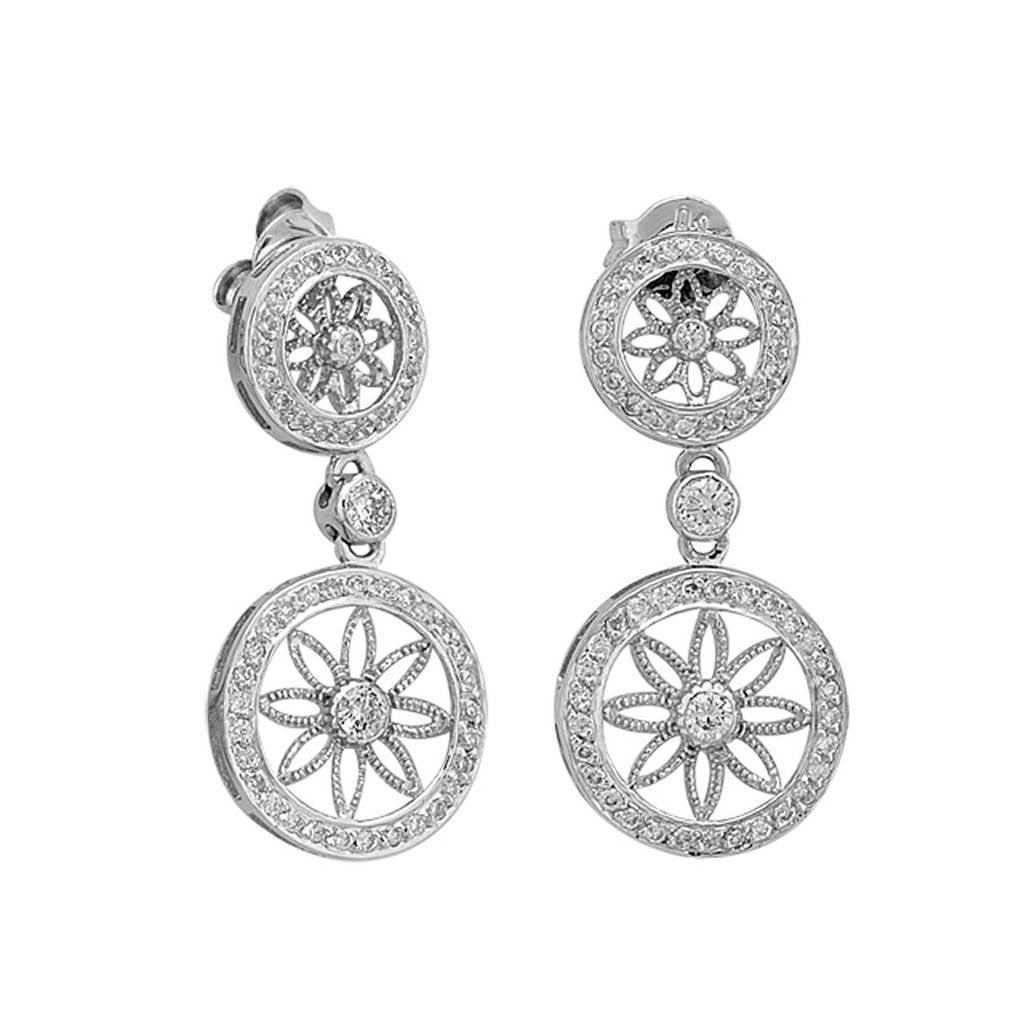 Diamond Flower of Life Earrings