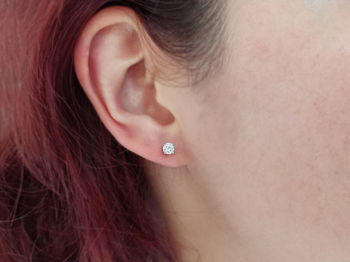 0.50 Carat Diamond Solitaire Stud Earrings