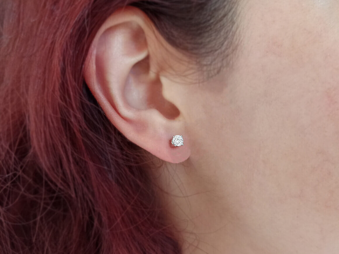 Boucles d'oreilles solitaires diamant 0,50 carat