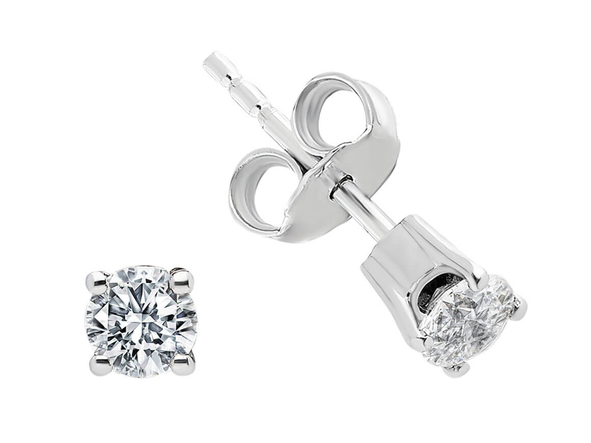 0.50 Carat Diamond Solitaire Stud Earrings