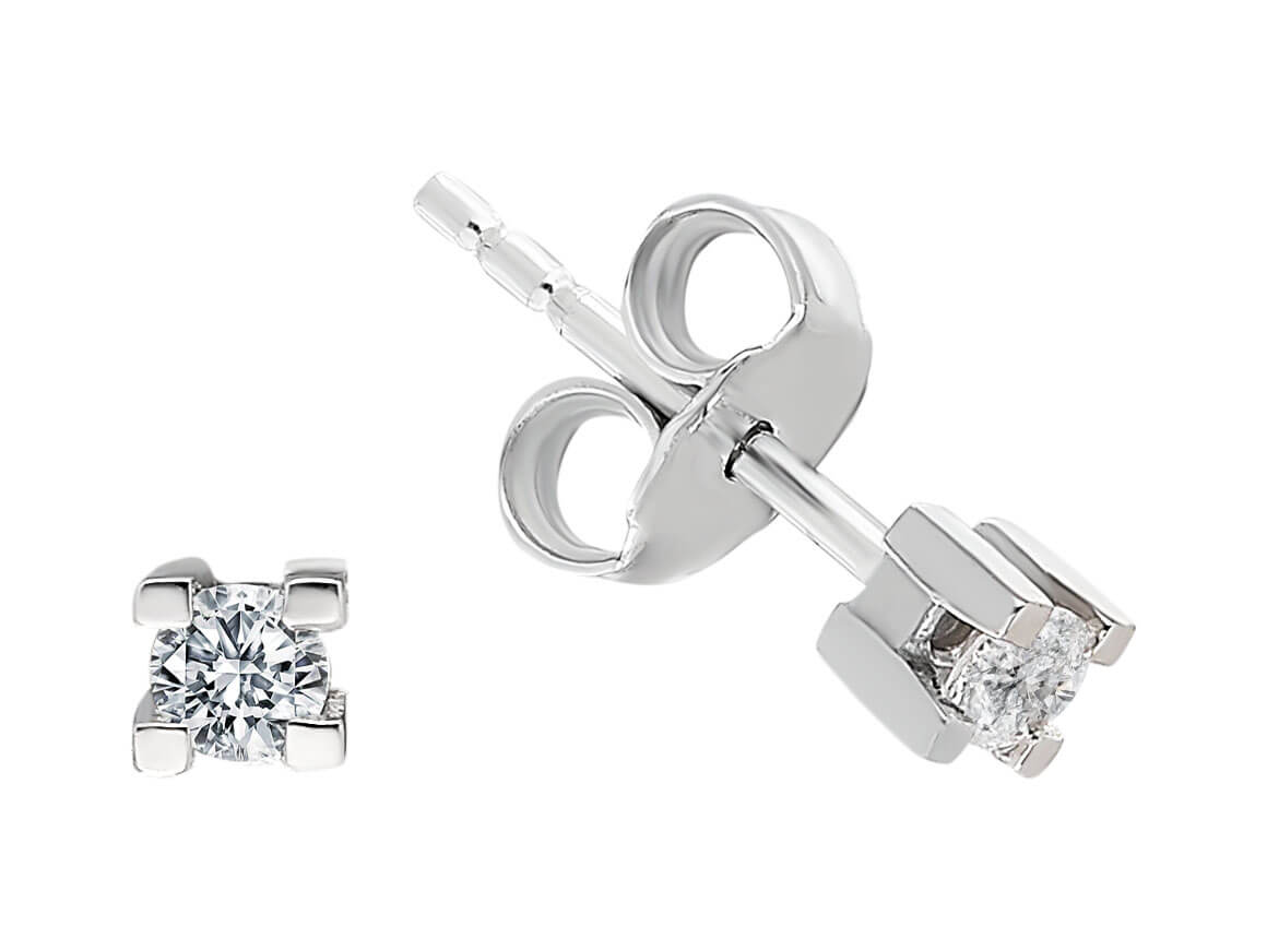 0.12 carat solitaire diamond stud earrings