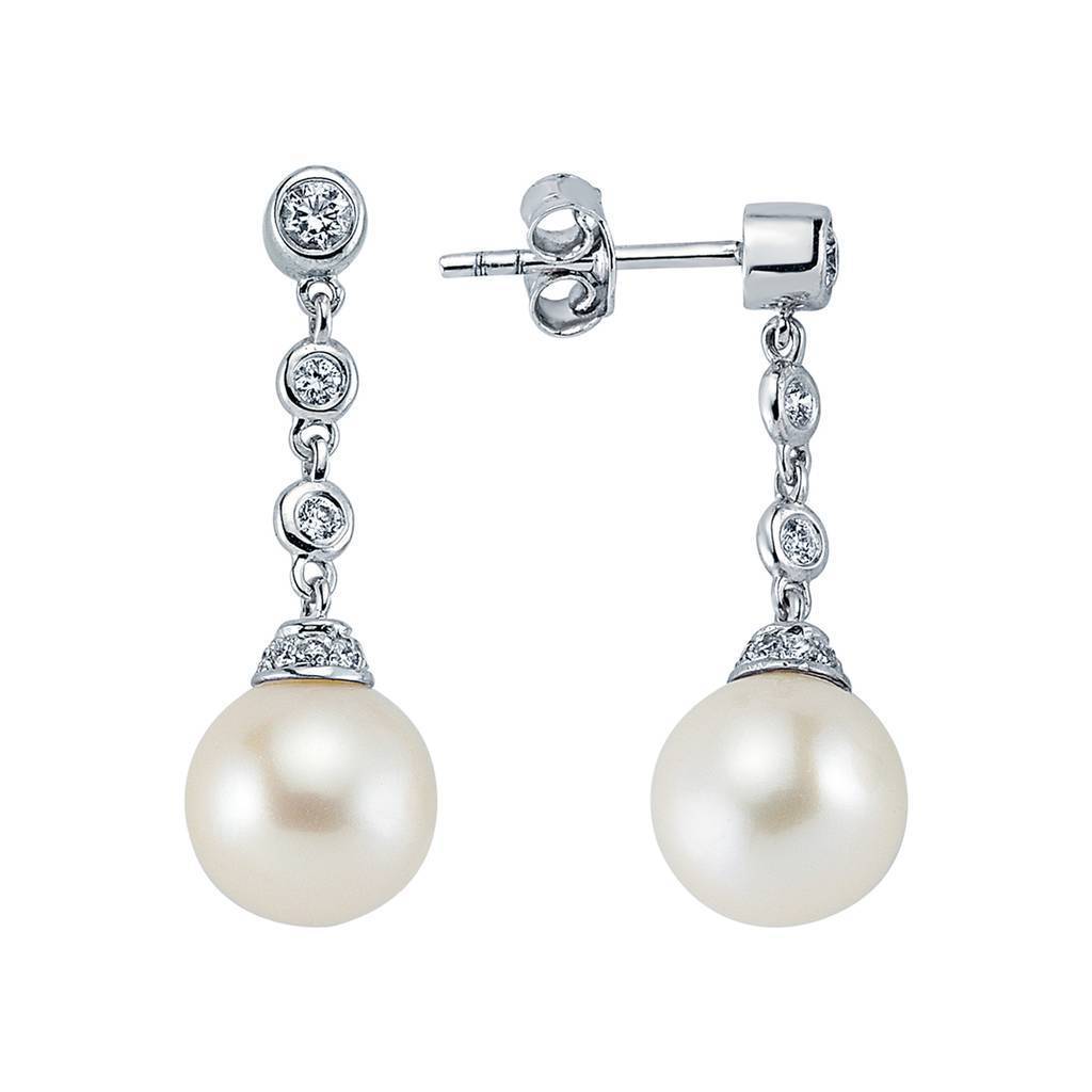 Diamond and pearl earrings
