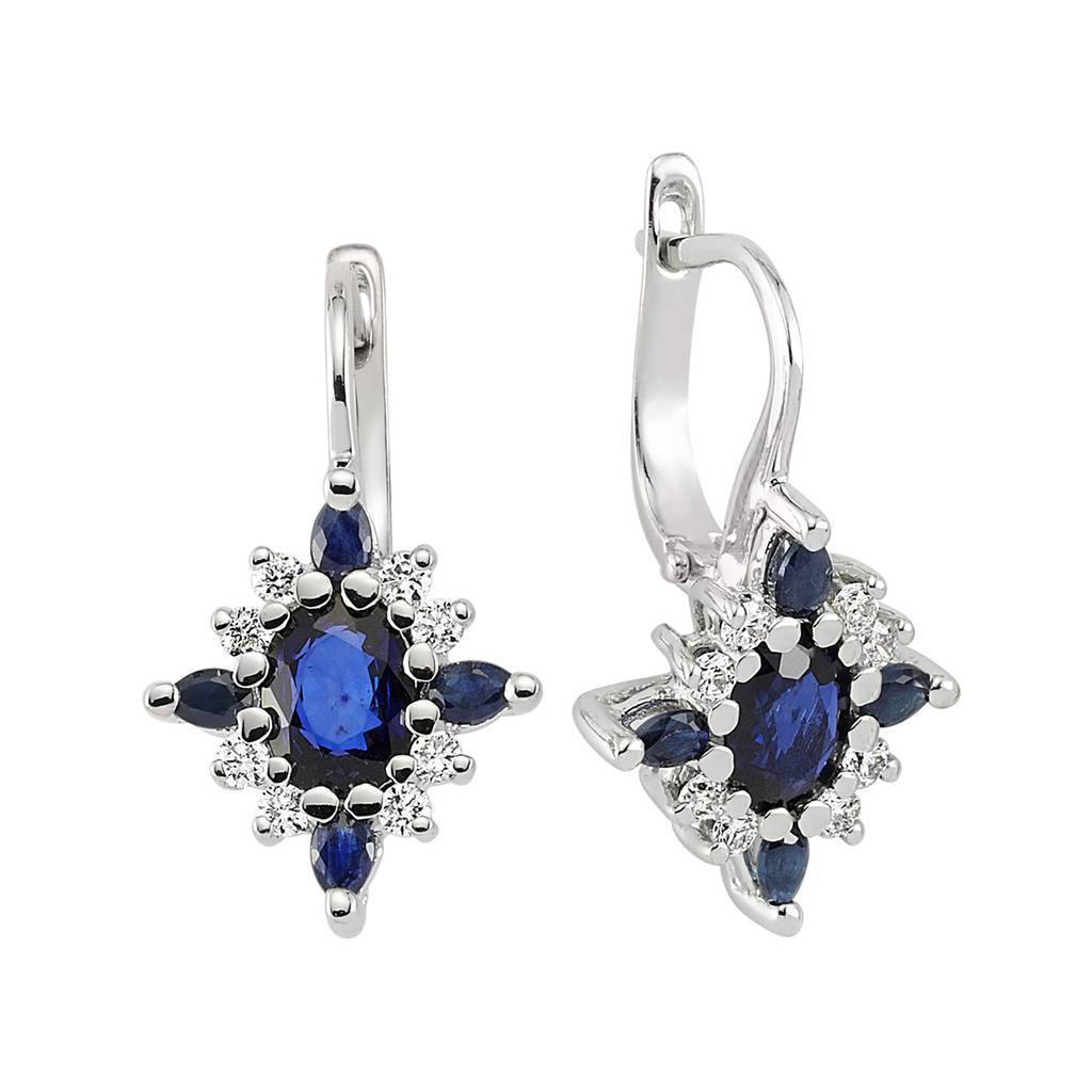 Diamond and sapphire earrings