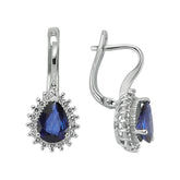 Diamond and drop sapphire earrings