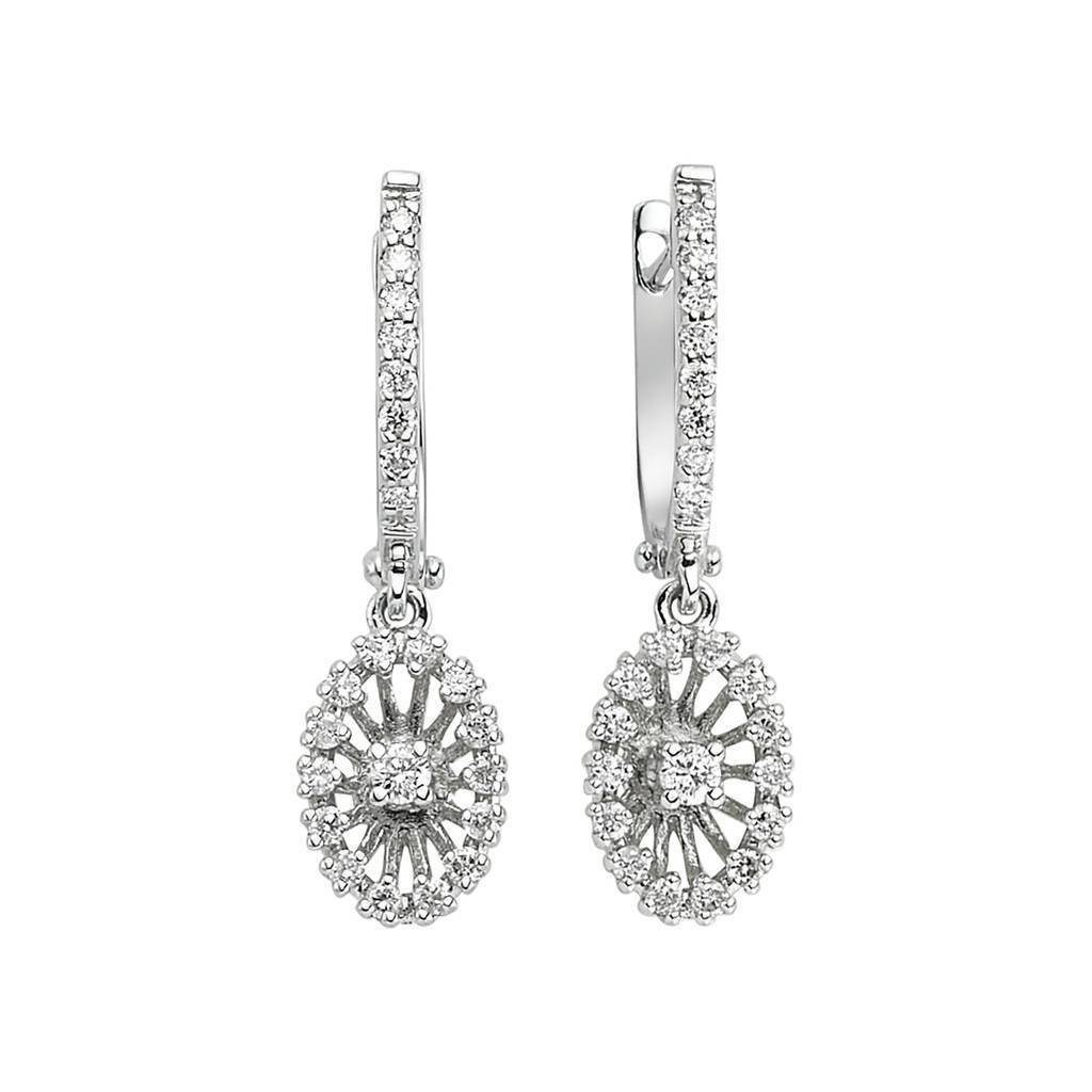 Diamond Bridal Flower Earrings