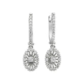 Diamond Bridal Flower Earrings
