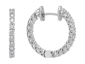 Inside and outside diamond hoop earrings