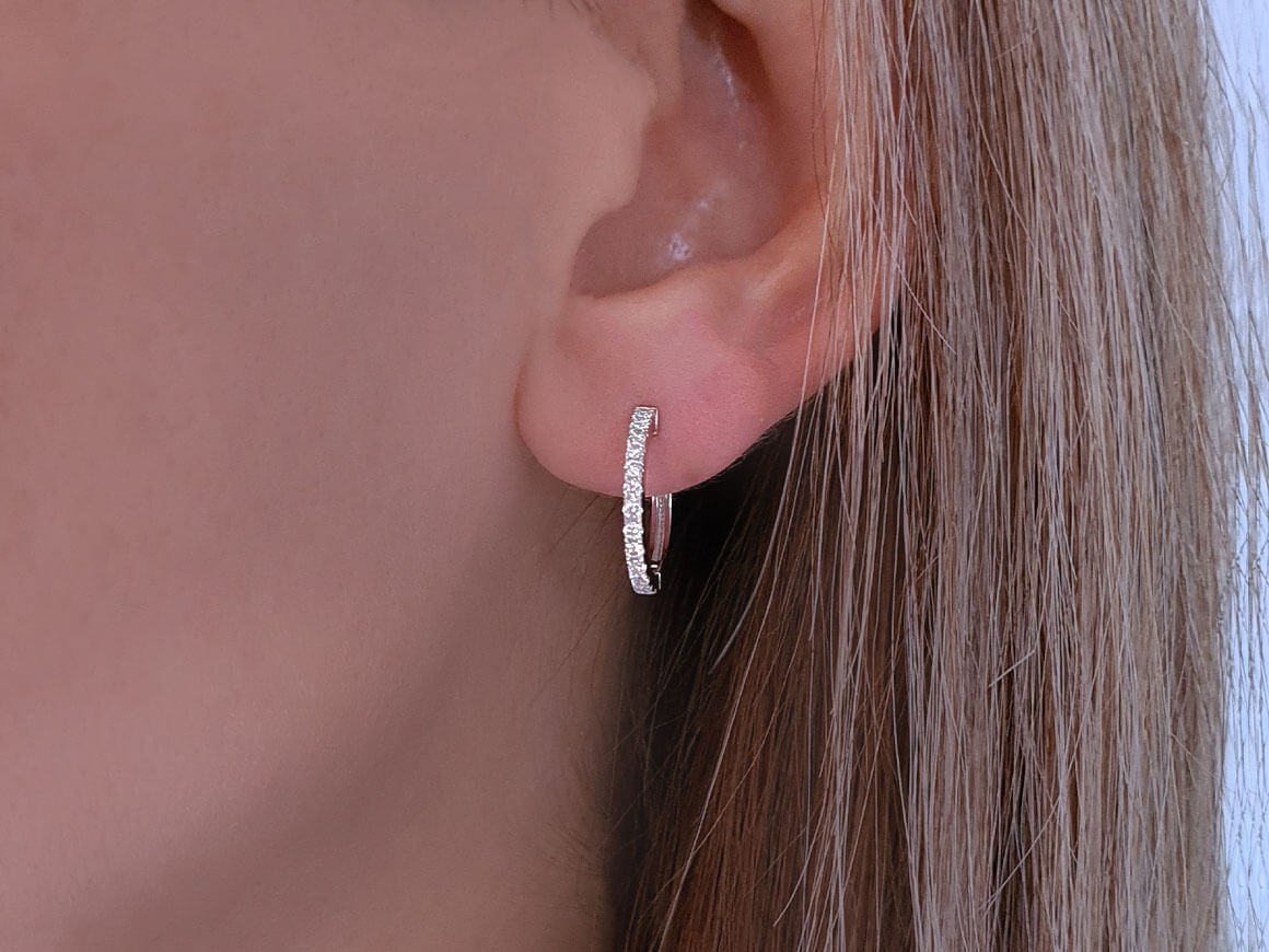 Boucles d'oreilles créoles diamant