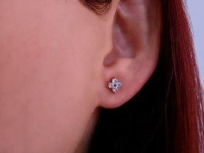 Boucles d'oreilles clous diamant Quattro
