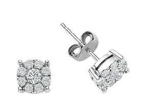 Boucles d'oreilles solitaires effet diamant 1,50 carat