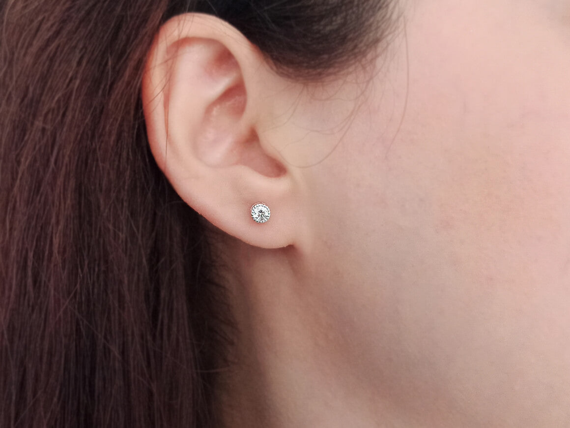 0.34 Carat Diamond Solitaire Stud Earrings
