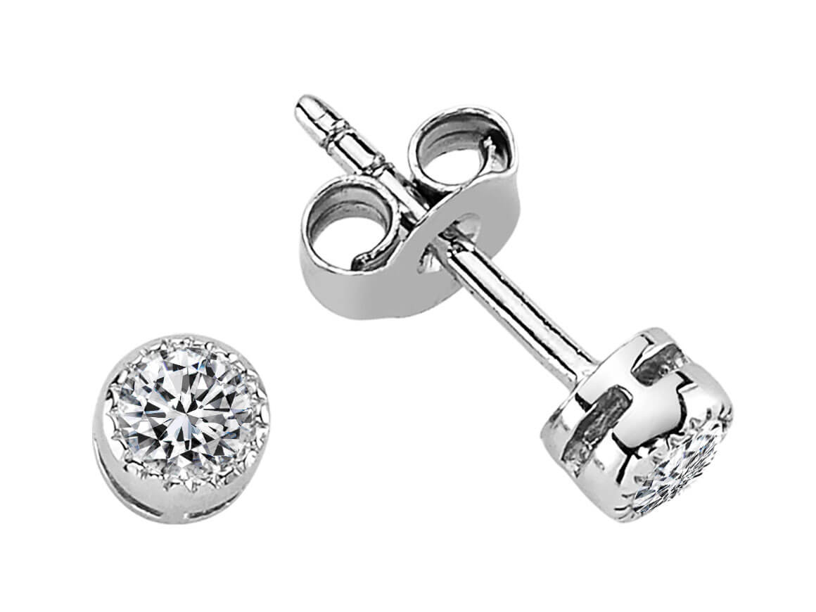 0.34 Carat Diamond Solitaire Stud Earrings