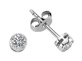 Boucles d'oreilles solitaires diamant 0,34 carat