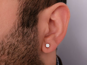 0.30 Carat Diamond Effect Solitaire Men's Stud Earrings