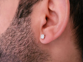 0.60 Carat Diamond Effect Solitaire Men's Stud Earrings
