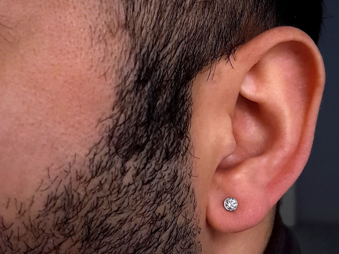 0.19 Carat Diamond Solitaire Men's Stud Earrings