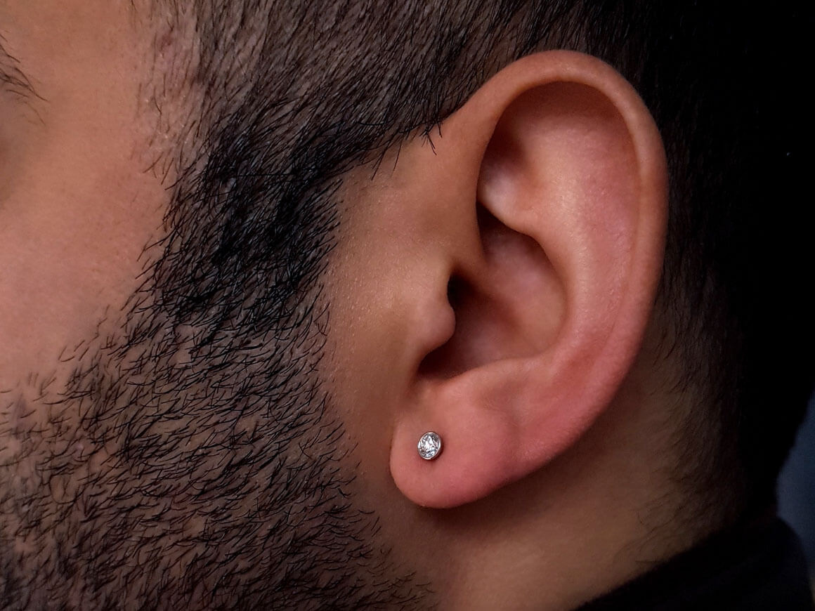 0.19 Carat Diamond Solitaire Men's Stud Earrings