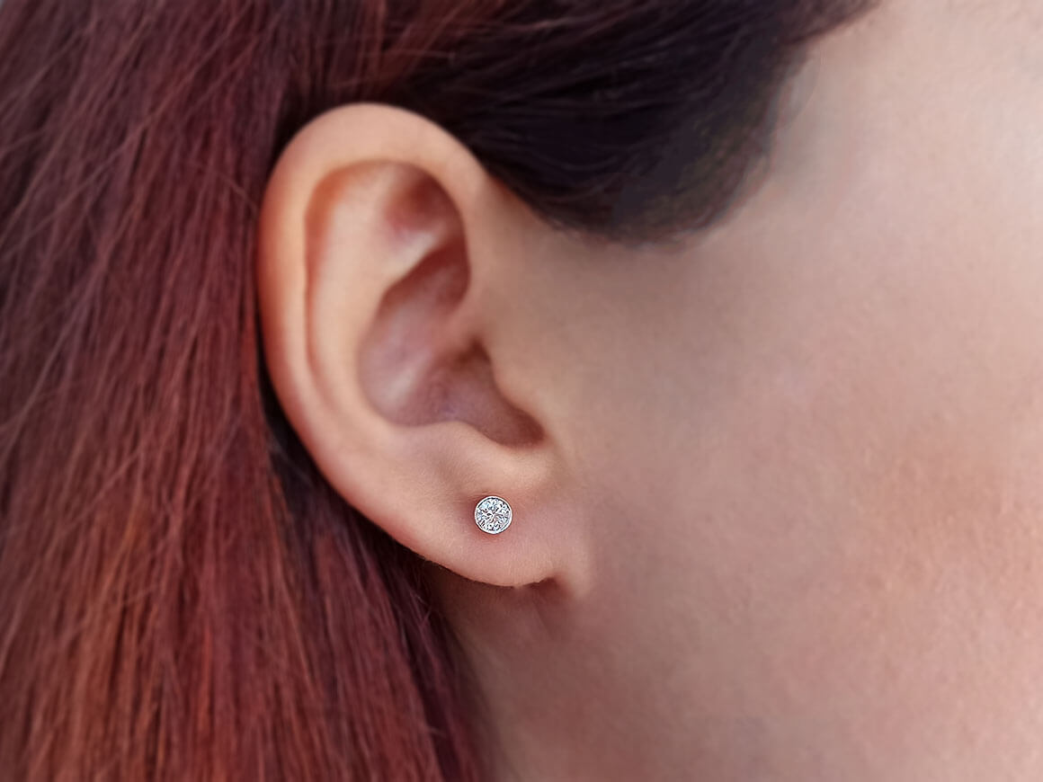 Boucles d'oreilles solitaires effet diamant 0,38 carat