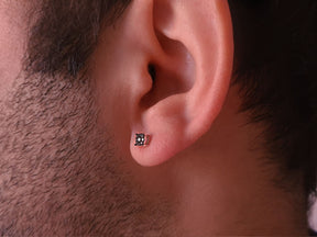 0.30 Carat Black Diamond Effect Solitaire Men's Stud Earrings