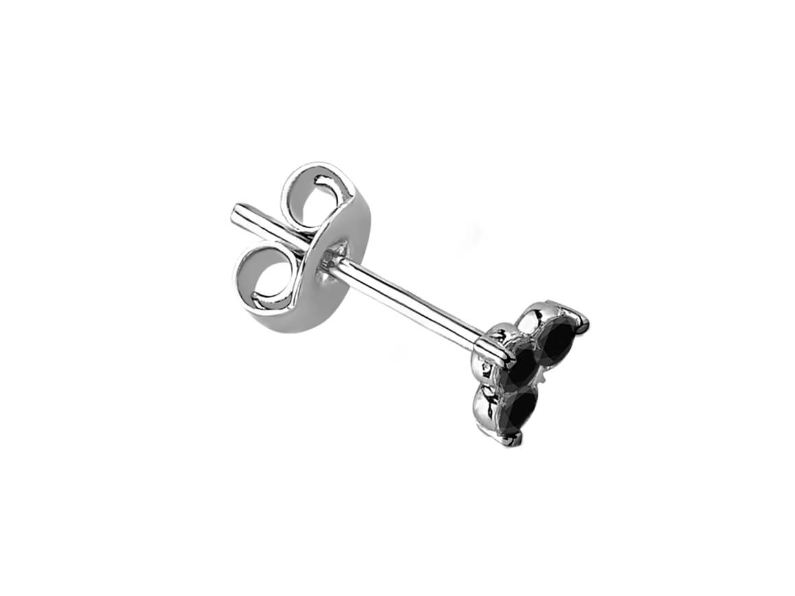 Tria Black Diamond Men's Stud Earrings