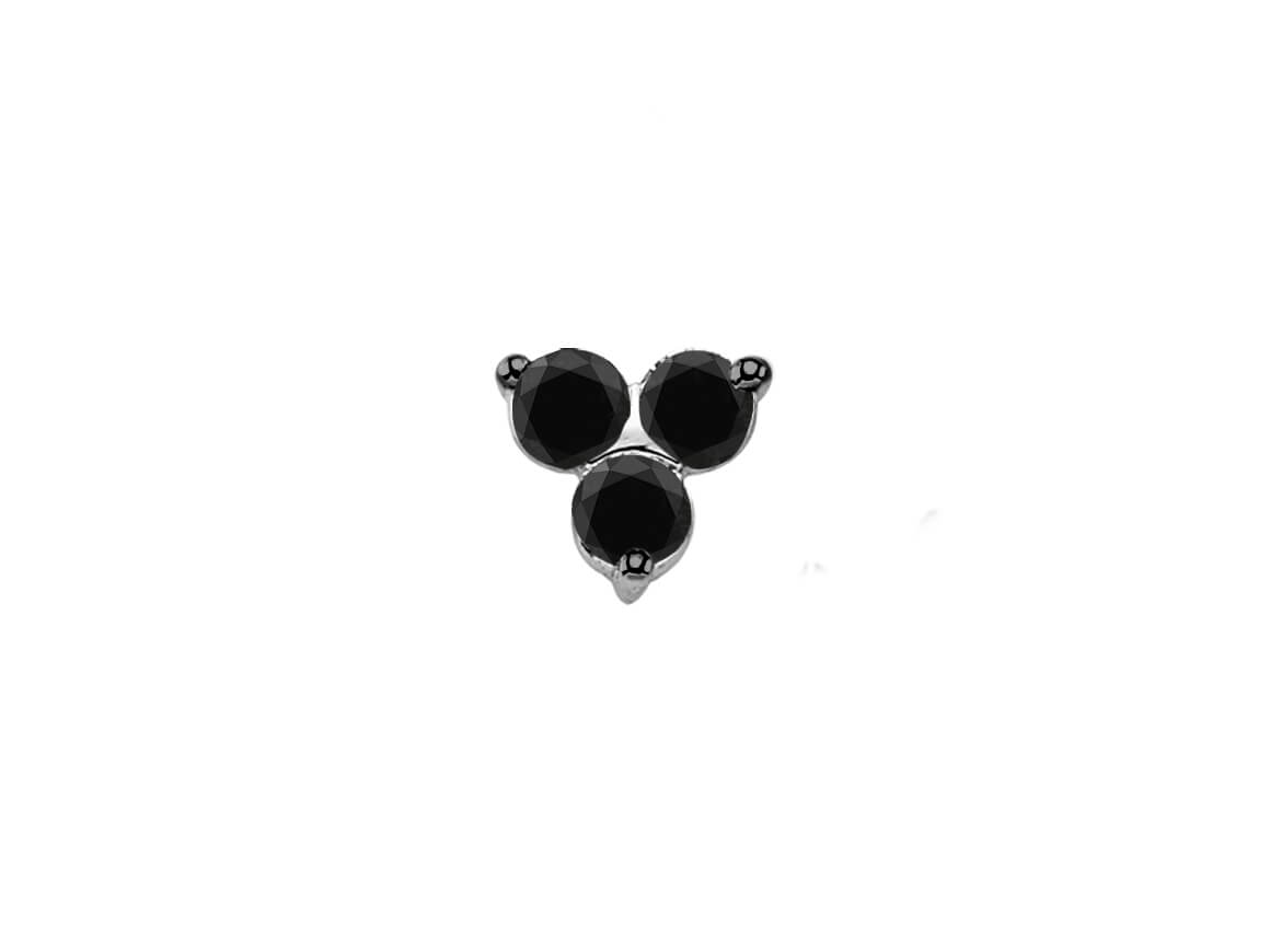 Tria Black Diamond Men's Stud Earrings