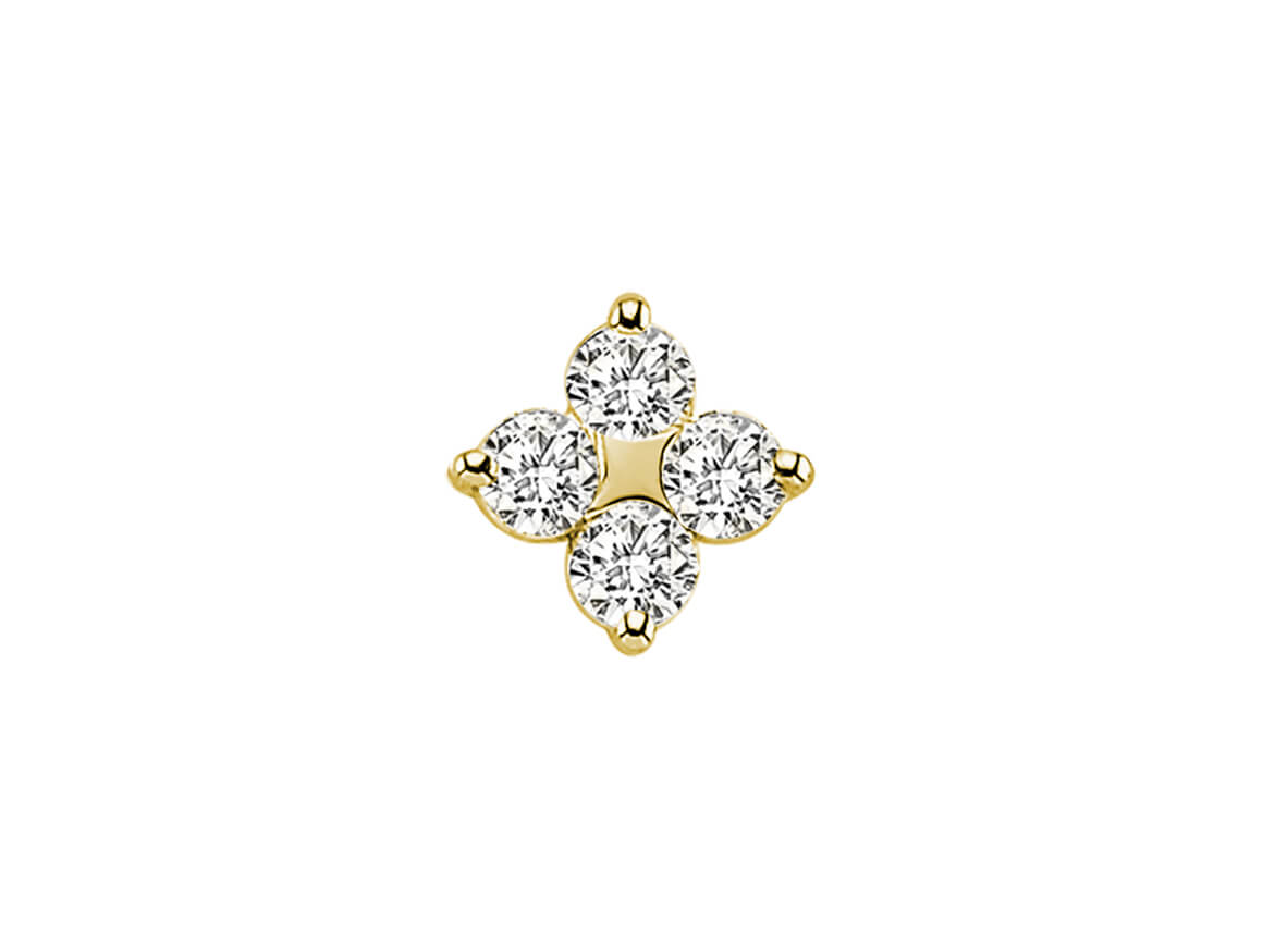 Piercing de nez quaternaire en diamant de 0,11 carat au total