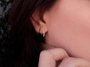 Boucles d'oreilles créoles Fi en diamant