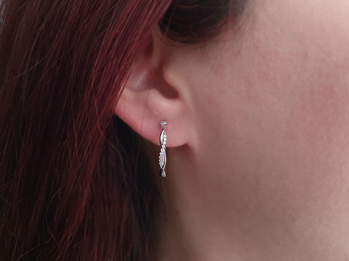 Diamond Infinity Hoop Earrings