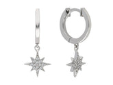 Boucles d'oreilles créoles étoile du Nord en diamant