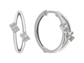 Boucles d'oreilles créoles diamant baguette