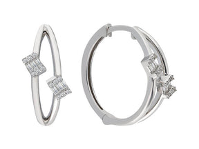 Boucles d'oreilles créoles diamant baguette